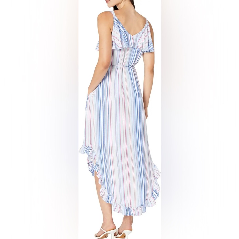 Tommy Bahama Seaside Escape Striped Maxi Dress Ruffle Hem Pockets XS - Picture 3 of 9